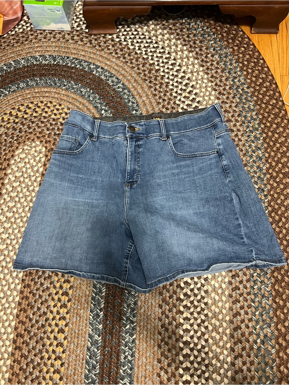 Lee Mid-Blue High-Rise Denim Shorts